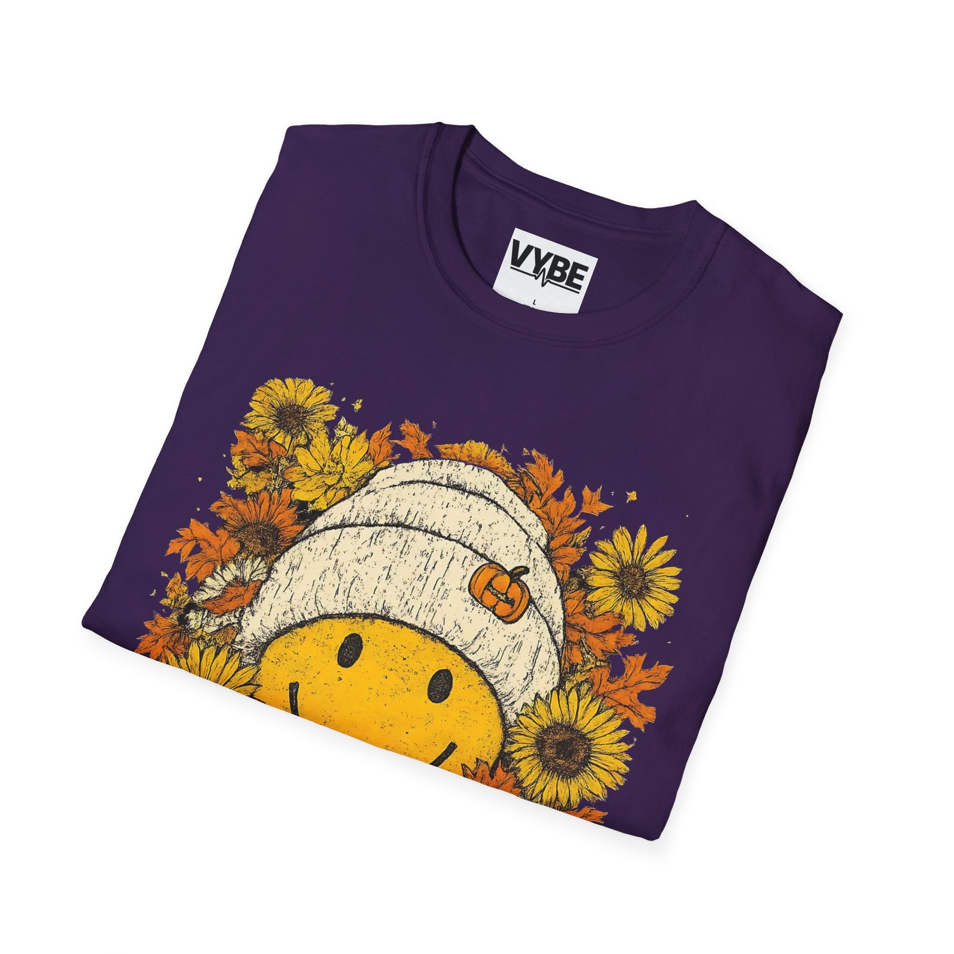 Fall- Happy Smile T-Shirt, Unisex Tee, Fall Fashion, Cute Graphic Shirt, Perfect for Autumn, Gifts for Her - VYBE Shop