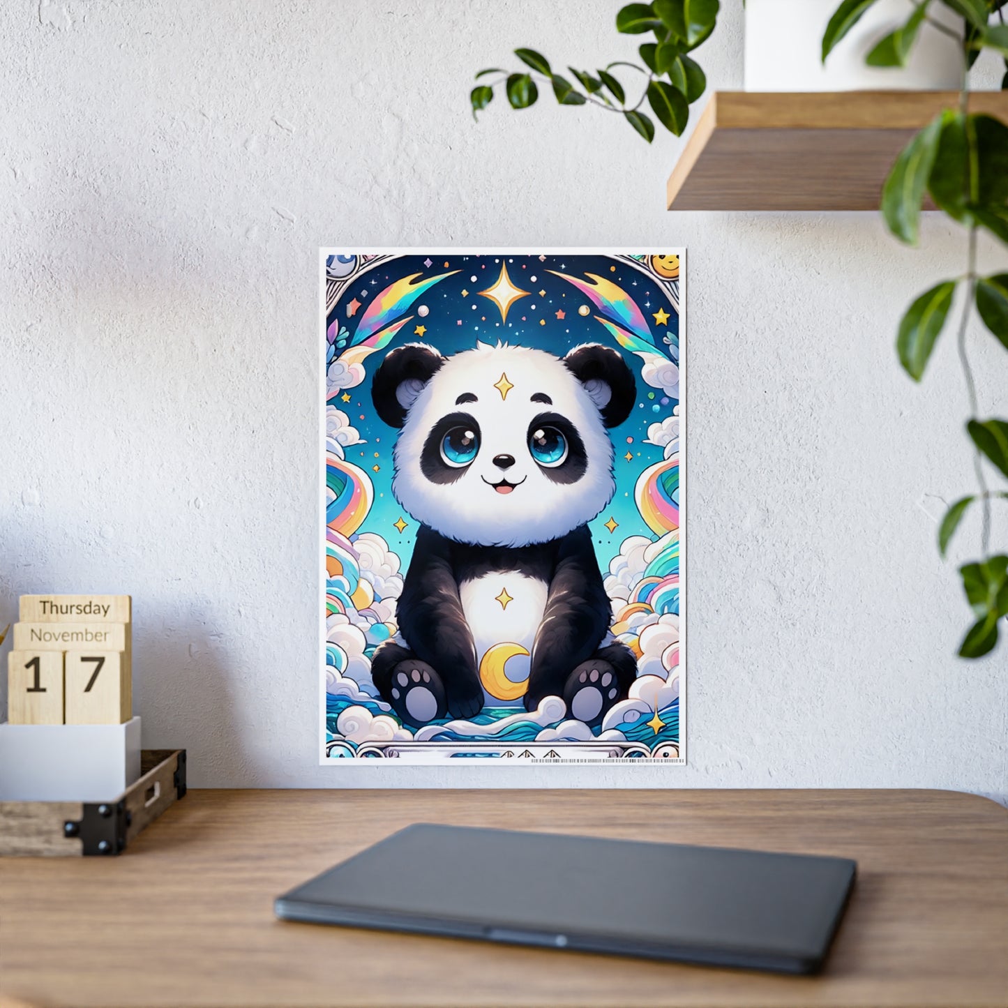 Cute Panda Wall Art - Kawaii Gloss Poster for Adorable Home Decor - VYBE Shop