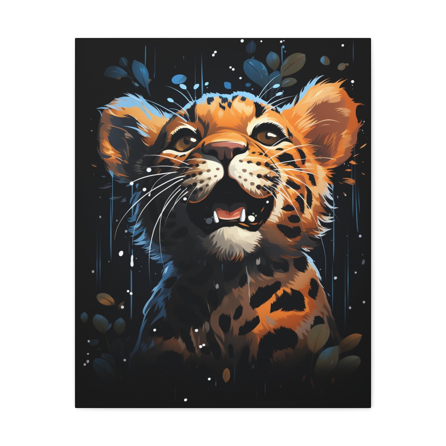 Whimsical Canvas Art, Cute Leopard Wall Decor, Animal Lover Gift, Kids Room Wall Art, Safari Theme Decor - VYBE Shop