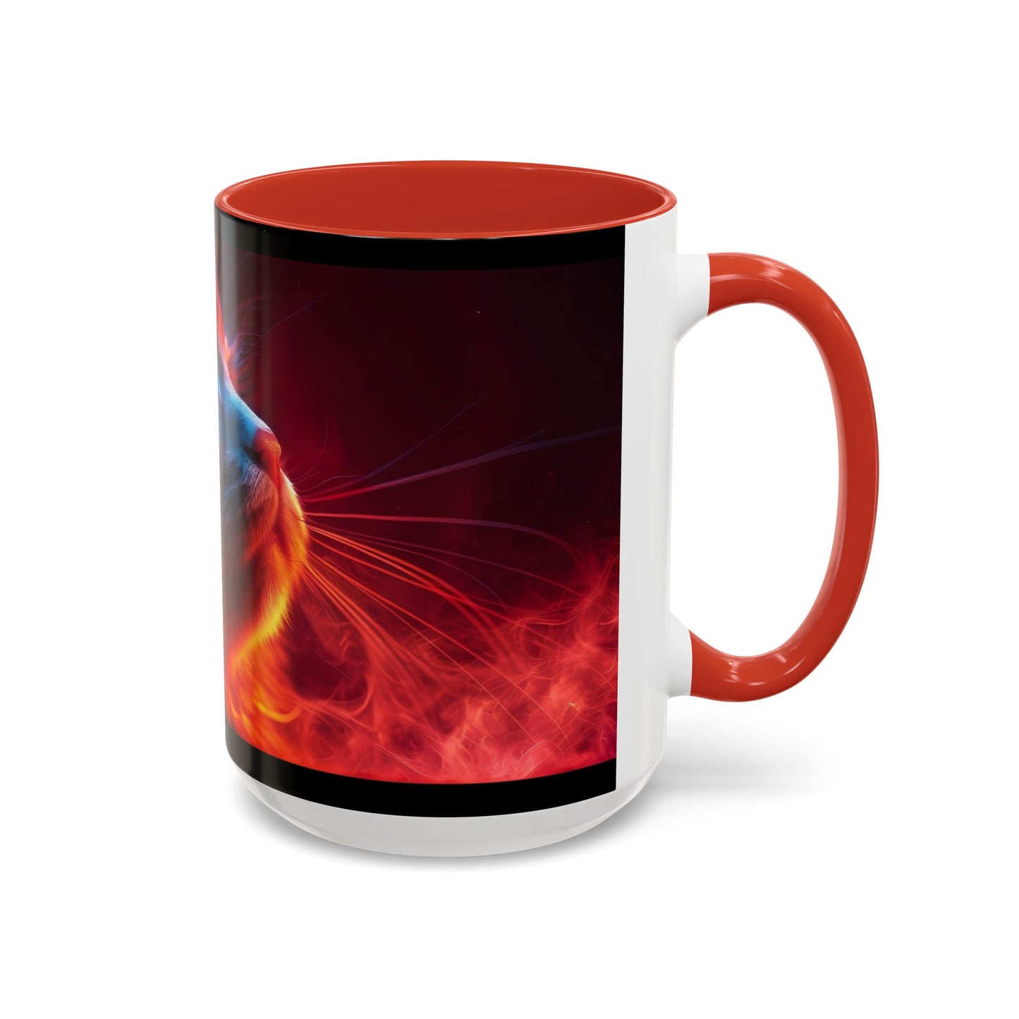 Cosmic Cat Coffee Mug - Vibrant Colorful Design, Cat Lover Gift, Unique Accented Mug, Pet Owner Gift, Cosmic Art Drinkware - VYBE