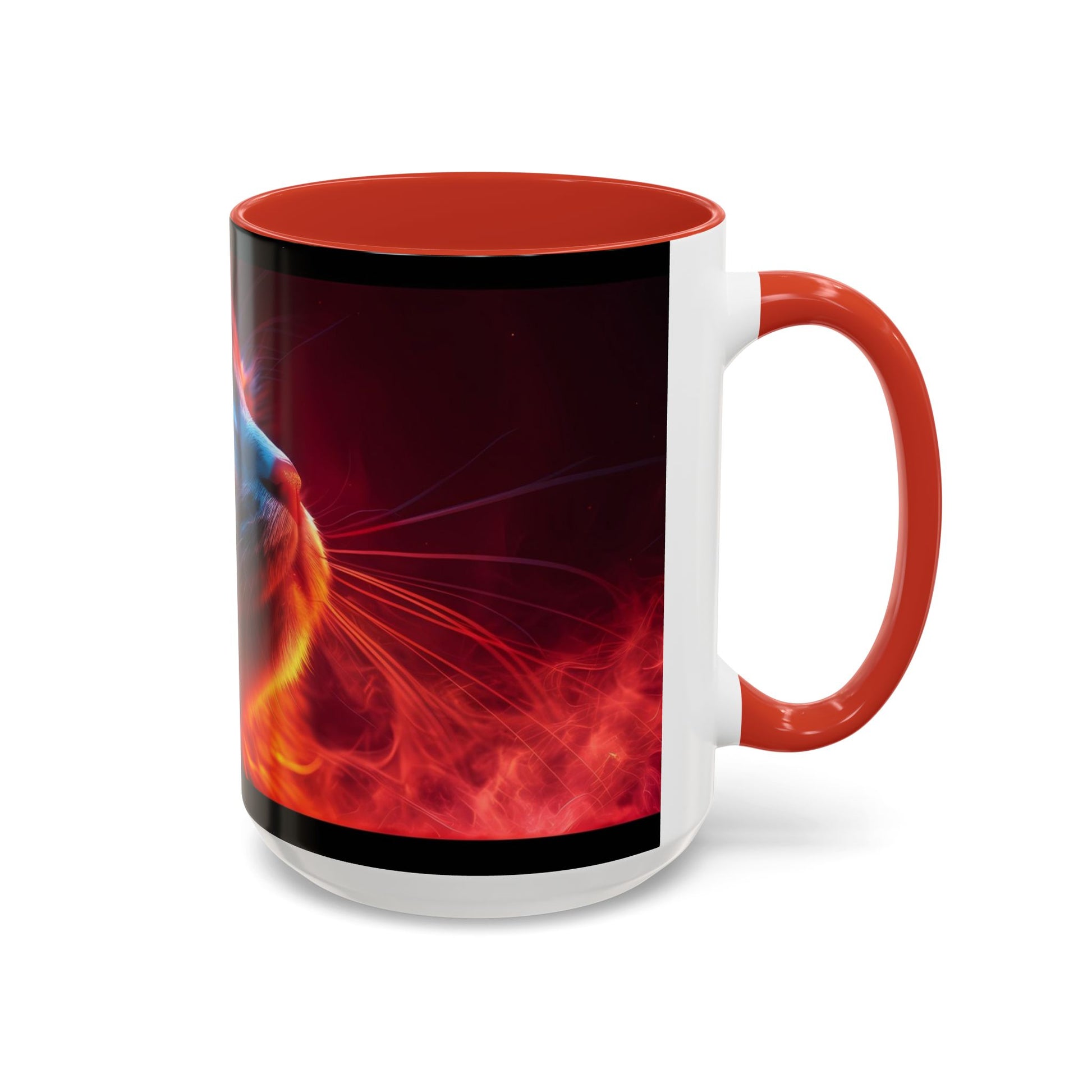 Cosmic Cat Coffee Mug - Vibrant Colorful Design, Cat Lover Gift, Unique Accented Mug, Pet Owner Gift, Cosmic Art Drinkware - VYBE