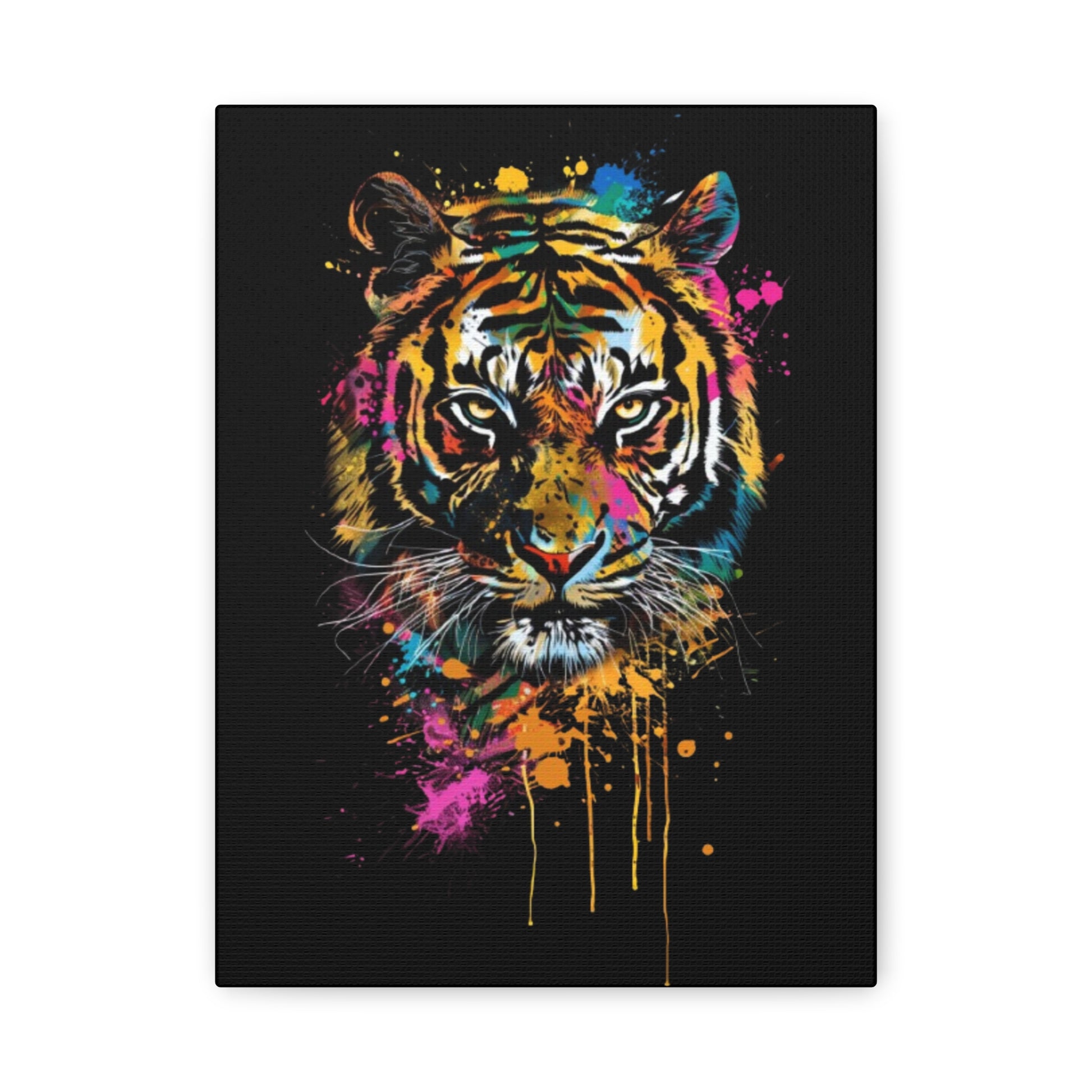 Neon Tiger Canvas Art, Colorful Wall Décor, Modern Home Decor, Wildlife Art, Gift for Animal Lovers - VYBE Shop