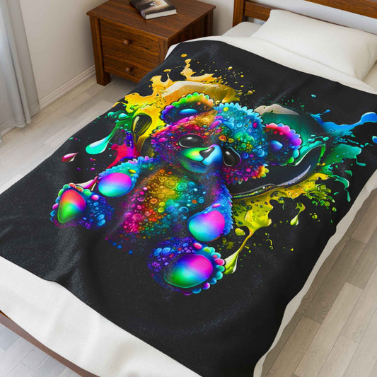 Bear- Colorful Bear Plush Blanket - VYBE