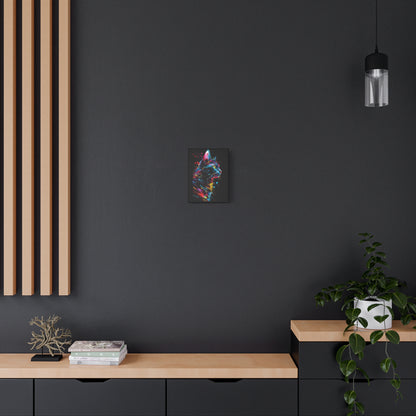 Neon Cat Design Matte Canvas Framed Print - VYBE Shop