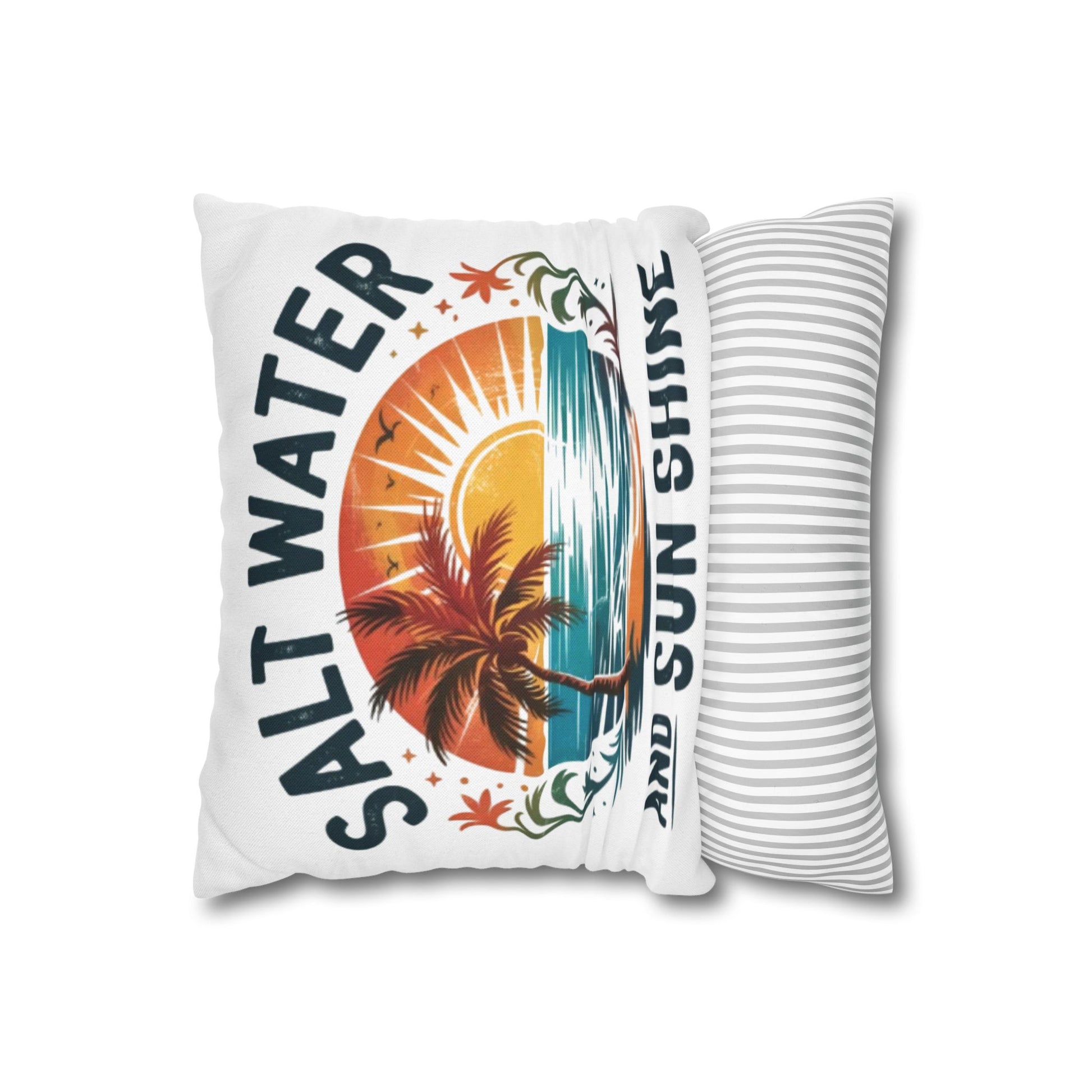 Tropical Beach Pillowcase with Sunset Vibes, Nautical Home Decor, Beach House Gift, Ocean Lover's Pillow Cover, Summer Decor - VYBE Shop
