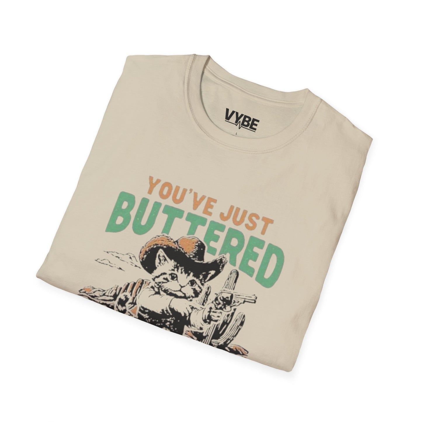 Funny- You've Just Buttered Your Last Biscuit T-shirt, Cute Cowboy Kitten Design - VYBE Shop
