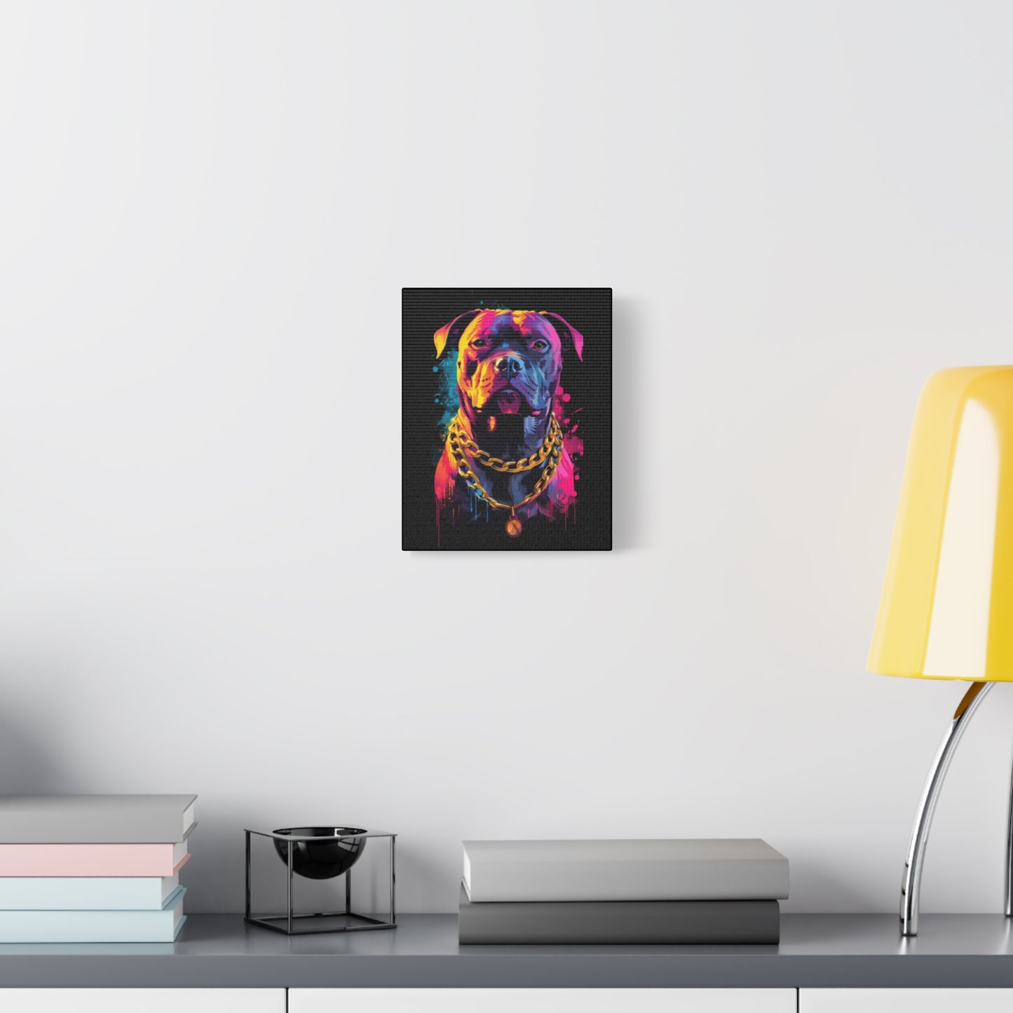 Vibrant Dog Portrait Canvas Art, Dog Lover Gift, Home Decor, Unique Wall Art, Pet Memorial Decoration, Colorful Art Print - VYBE Shop