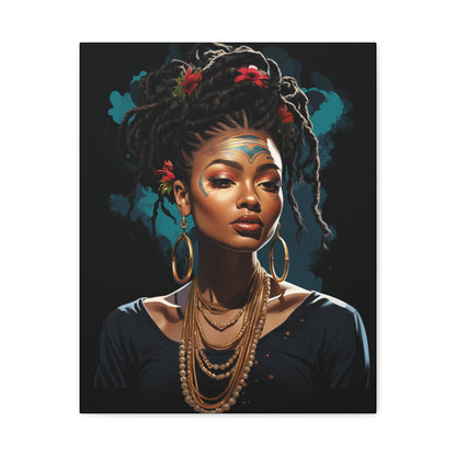 Bohemian Wall Art Canvas, Stunning Portrait Decor, Home Decoration, Unique Gift for Art Lovers, African Inspired Artwork, Living Room - VYBE Shop