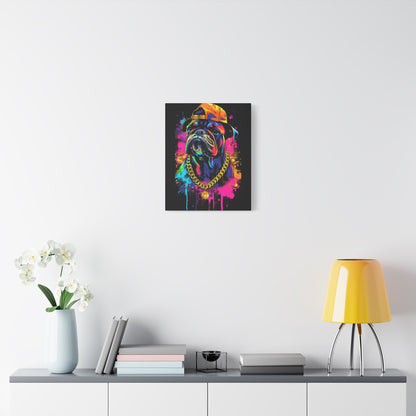 Vibrant Dog In Chain Canvas Print - VYBE Shop