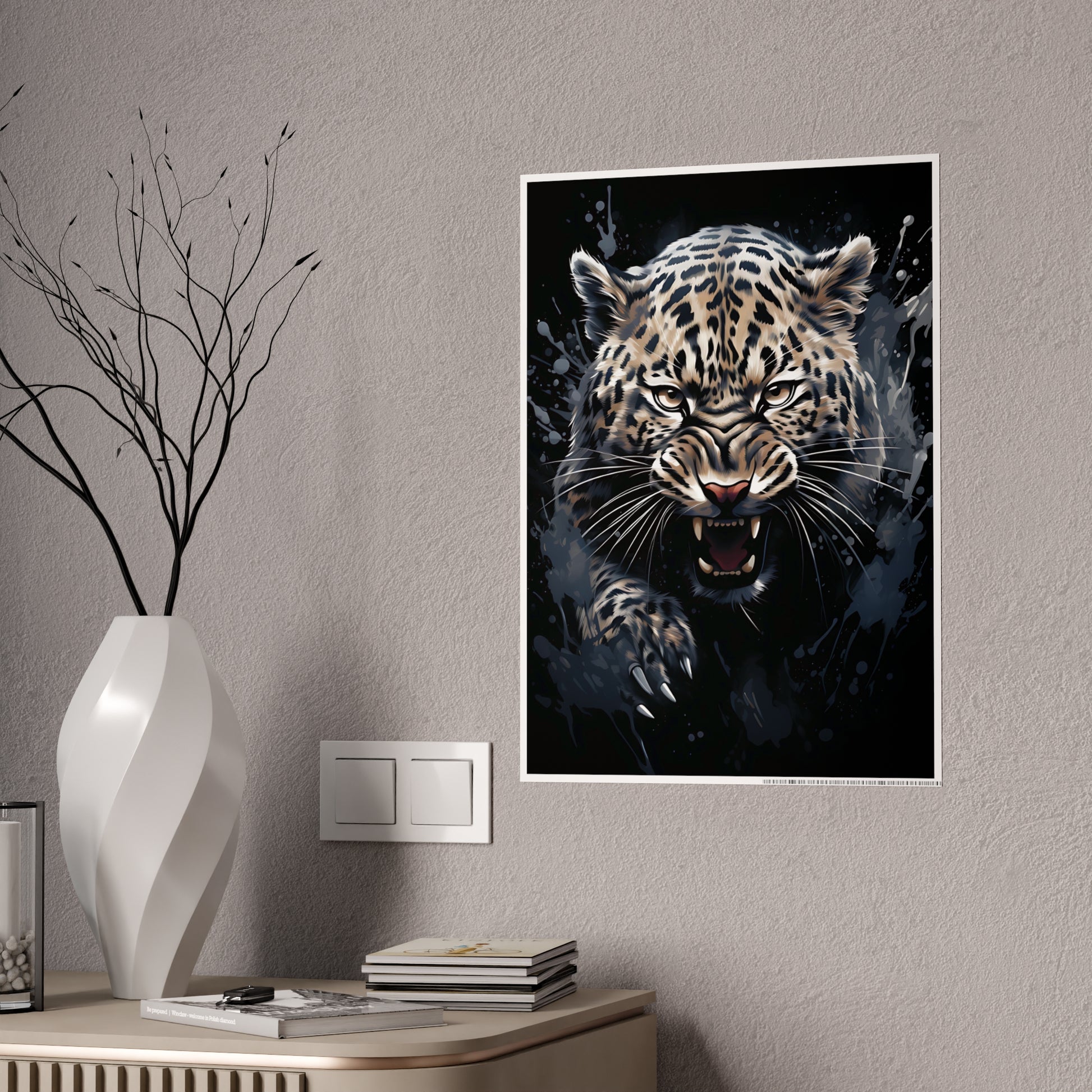 Leopard Art Print - Fierce Gloss Poster for Wild Animal Lovers, Home Decor & Office Wall Art, Perfect Gift for Nature Enthusiasts - VYBE Shop