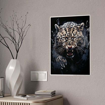 Leopard Art Print - Fierce Gloss Poster for Wild Animal Lovers, Home Decor & Office Wall Art, Perfect Gift for Nature Enthusiasts - VYBE Shop