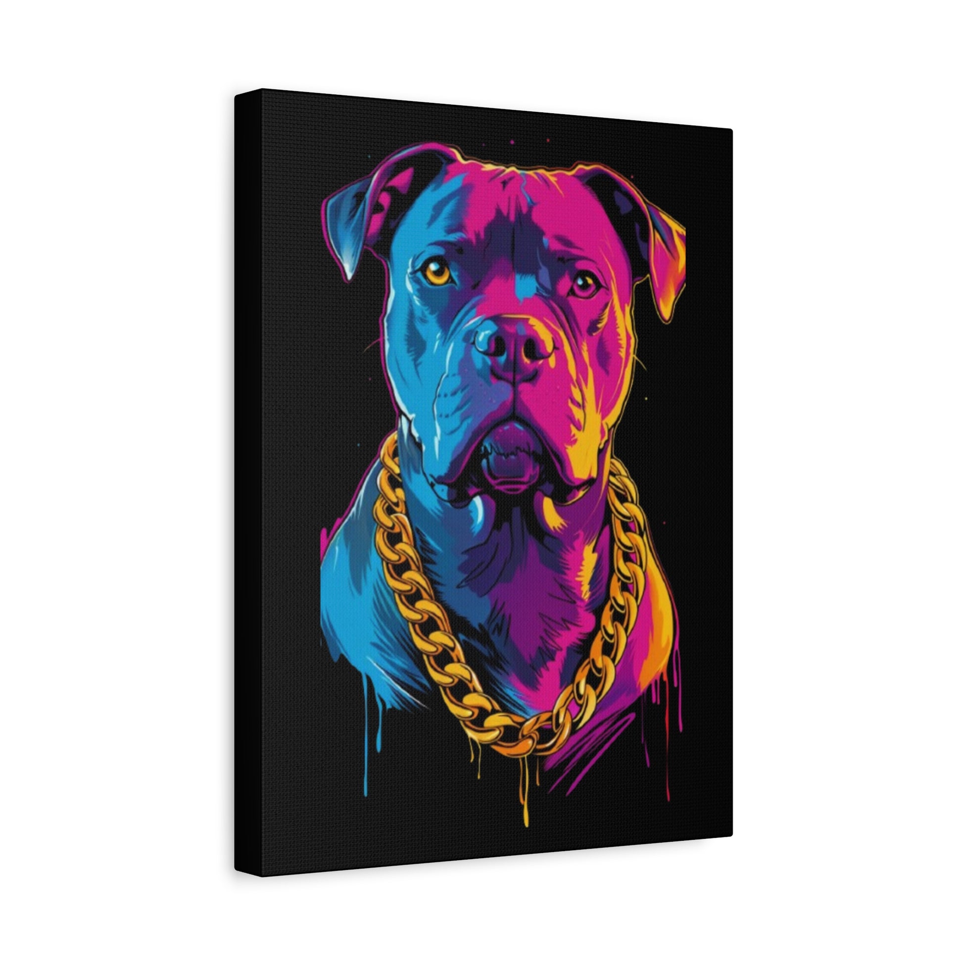 Neon Dog Portrait Canvas Art, Colorful Wall Decor for Pet Lovers, Unique Gift for Dog Owners, Home Gallery Decoration, Colorful Pet [...] - VYBE Shop