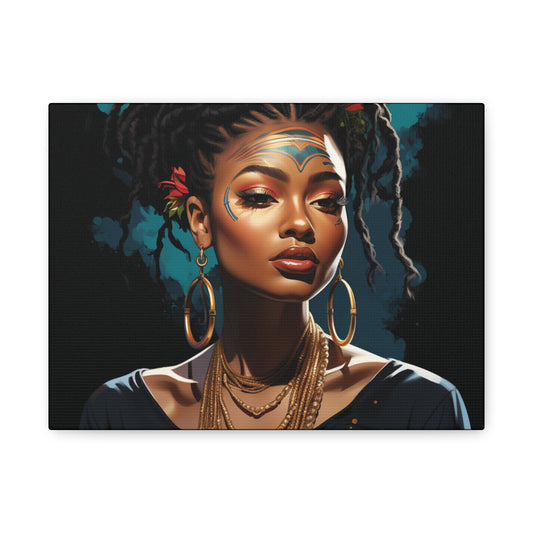 Bohemian Wall Art Canvas, Stunning Portrait Decor, Home Decoration, Unique Gift for Art Lovers, African Inspired Artwork, Living Room - VYBE Shop