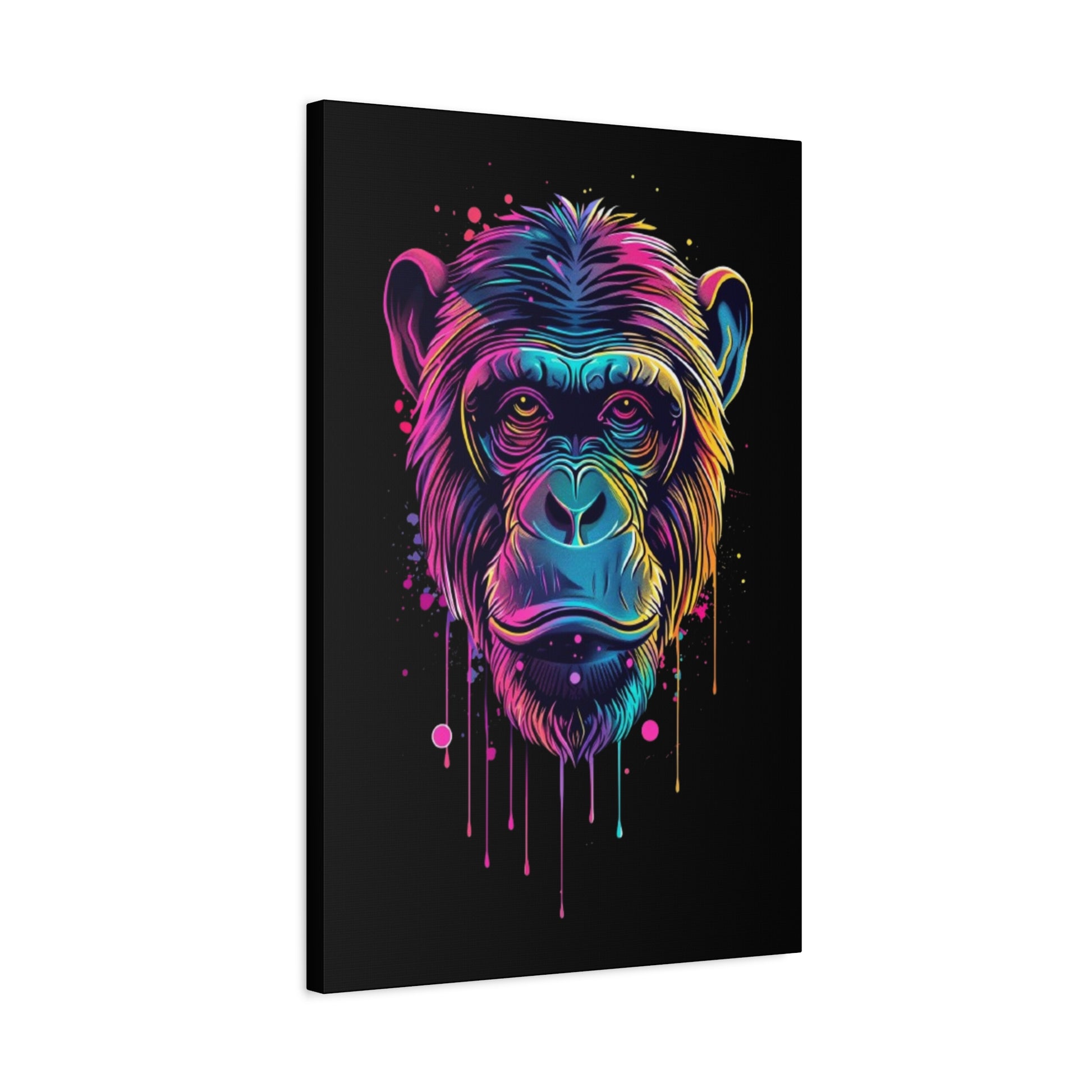 Colorful Monkey Canvas Art, Wall Decor, Animal Lover Gift, Gamer Room Design, Colorful Home Decoration - VYBE Shop