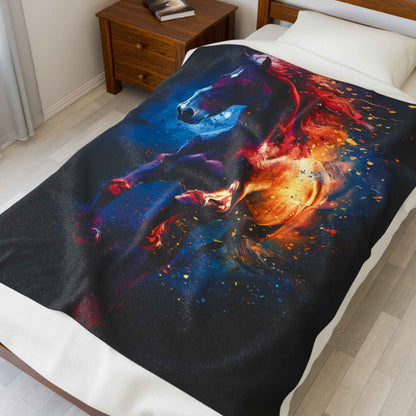 Vibrant Horse Art Blanket