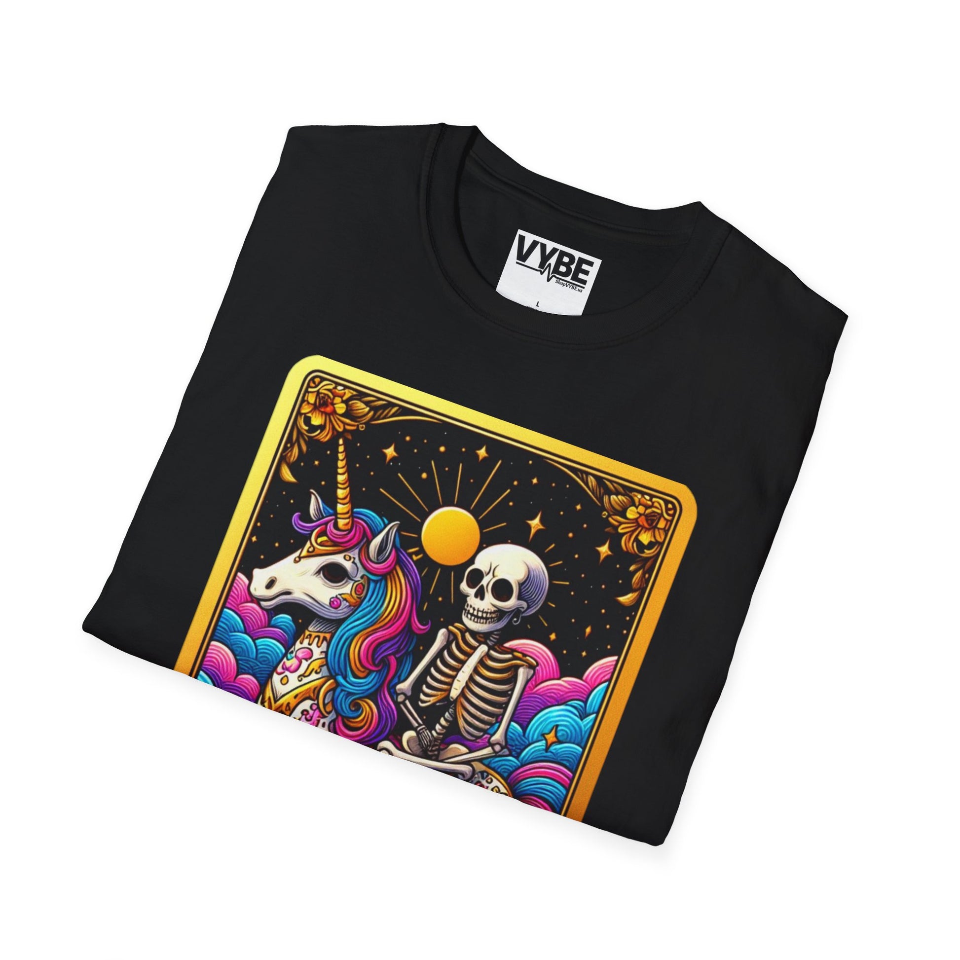 Whimsical Skeleton Tarot Shirt for Unique Style Lovers - VYBE Shop