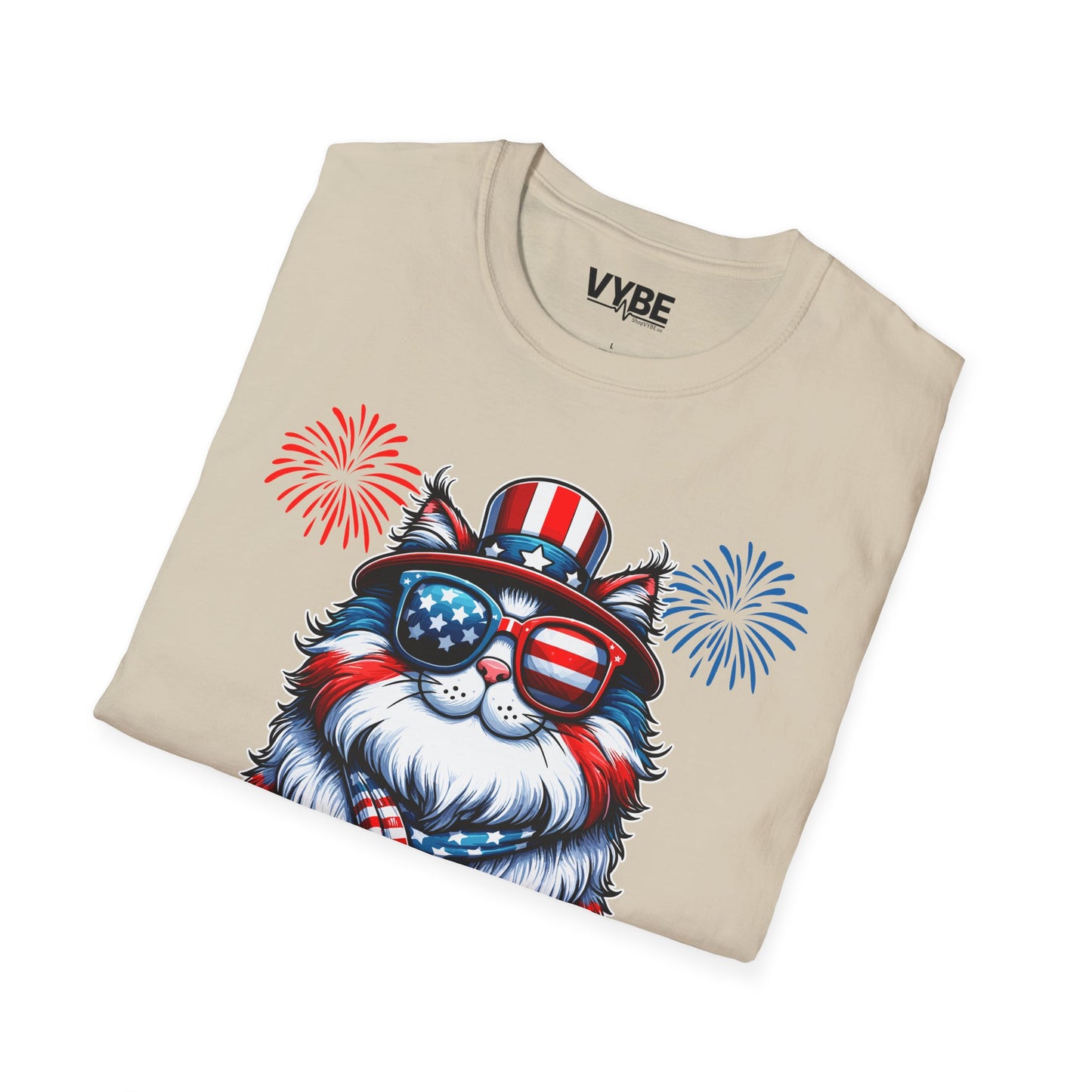 Patriotic 'Merica Cat T-Shirt - VYBE