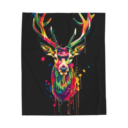 Vibrant Deer Plush Blanket