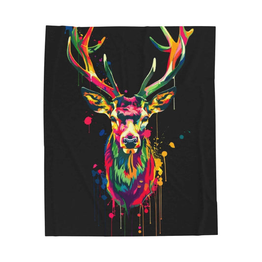 Vibrant Deer Plush Blanket