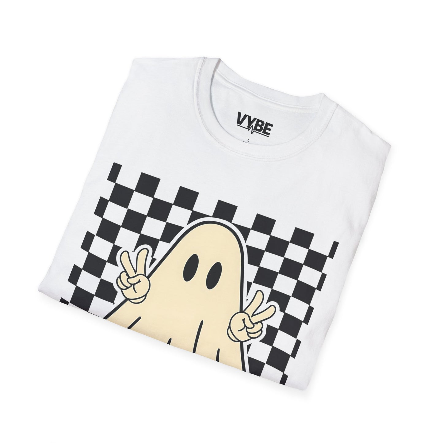 Halloween- Playful Ghost Graphic T-Shirt, Trendy Tee for Halloween, Casual Wear, Unisex Shirt, Gift for Friends - VYBE Shop