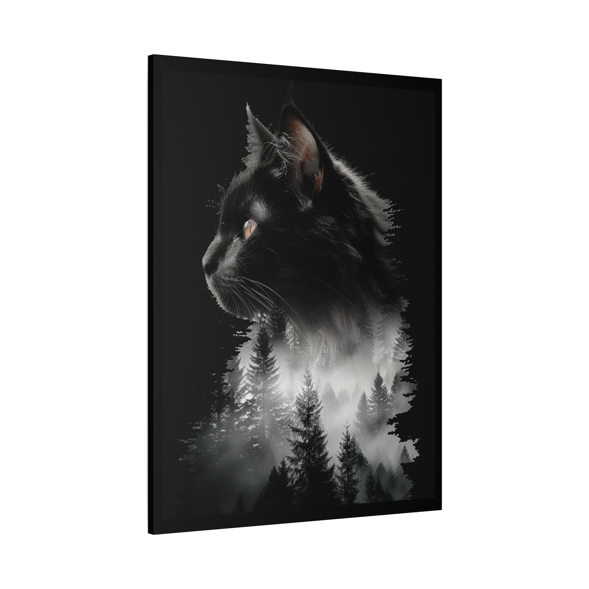Mystical Cat Forest Canvas Print, Home Decor Art, Cat Lover Gift, Unique Wall Art, Pet Memorial - VYBE Shop