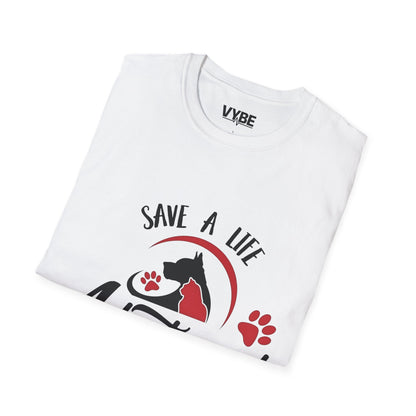 Rescue- Pet Adoption Awareness T-Shirt, Save a Life Tee, Dog Lover Shirt, Animal Rescue Apparel, Unisex Top - VYBE Shop
