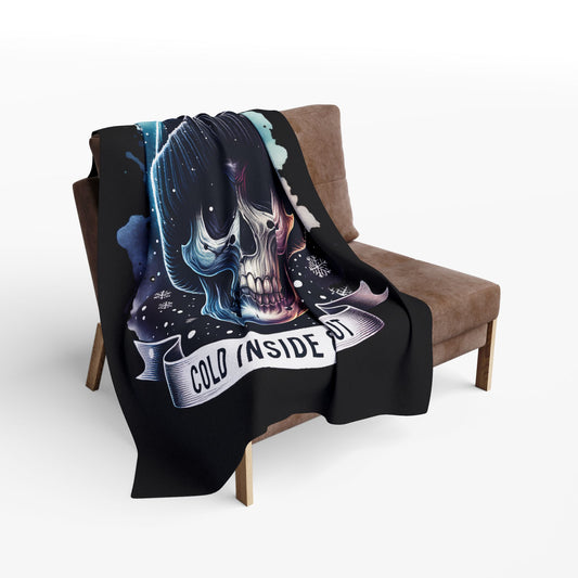 Chilling Skull Fleece Blanket - Cozy Throw for Skull Lovers, Gothic Decor, Halloween, Winter Warmth, Gift Idea - VYBE
