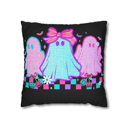 Colorful Ghost Pillowcase | Whimsical Halloween Decor, Spooky Home Accent Cushion Cover, Vibrant Ghost Design - VYBE Shop