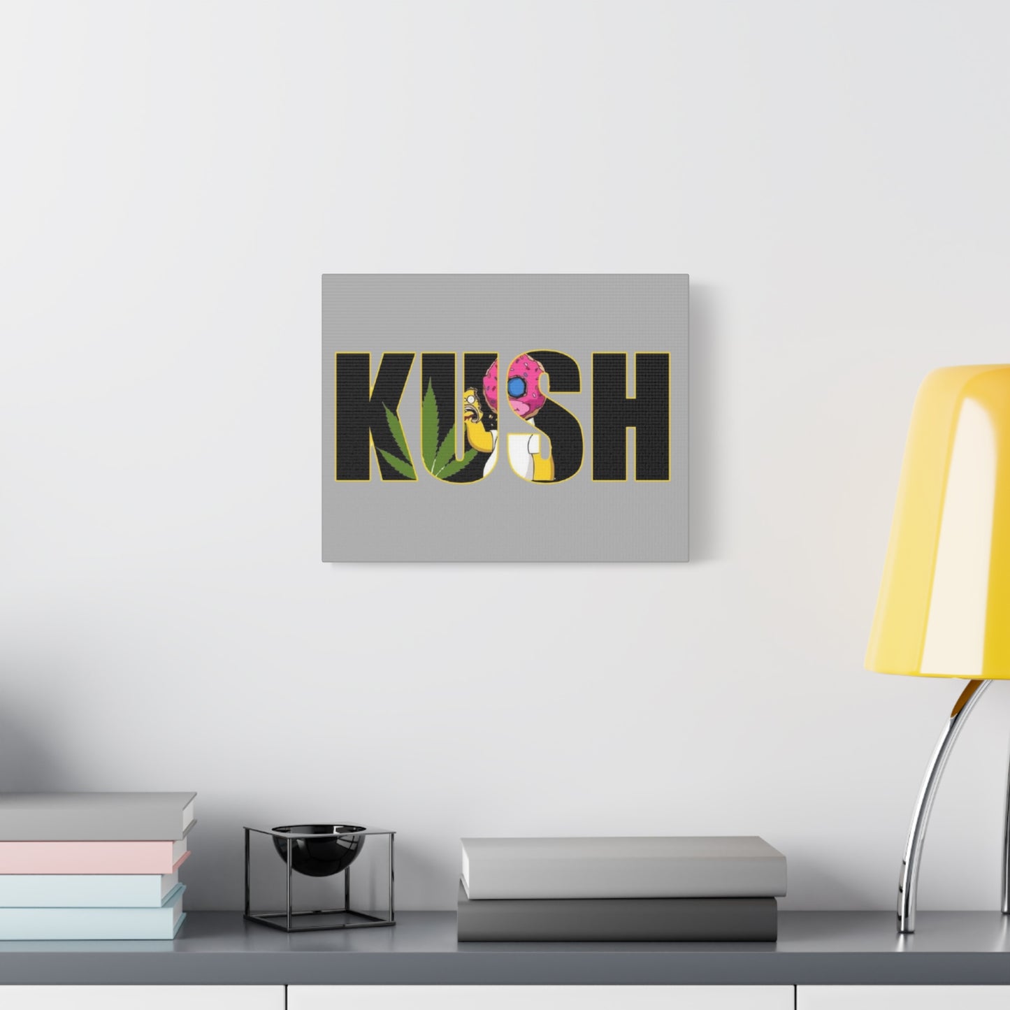 Colorful Cannabis KUSH Wall Art, Stretched Canvas Print, Unique Home Decor, Gift for Smokers, KUSH Design - VYBE Shop