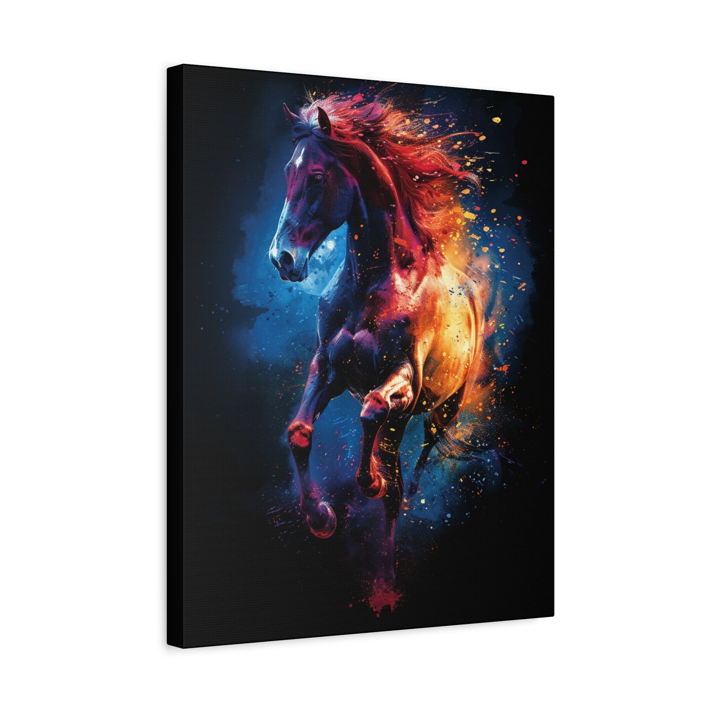 Vibrant Horse Art Canvas Print, Colorful Horse Wall Decor, Equine Artwork for Horse Lovers, Unique Gift for Animal Enthusiasts, Home Decor - VYBE Shop