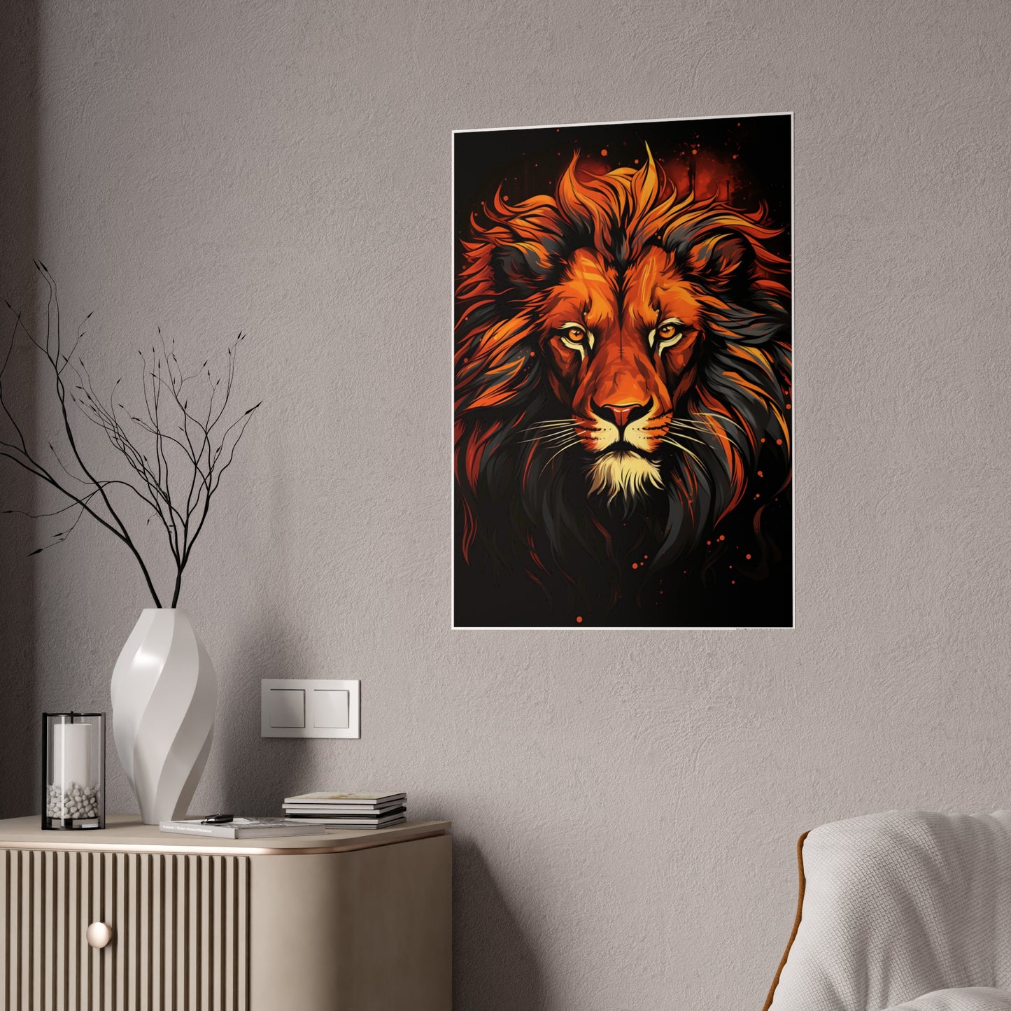 Lion Vibrant Lion Gloss Posters - Gorgeous Lion Wall Art for Stunning Home Decor, Office Design, and Nature Lover Gifts - VYBE Shop