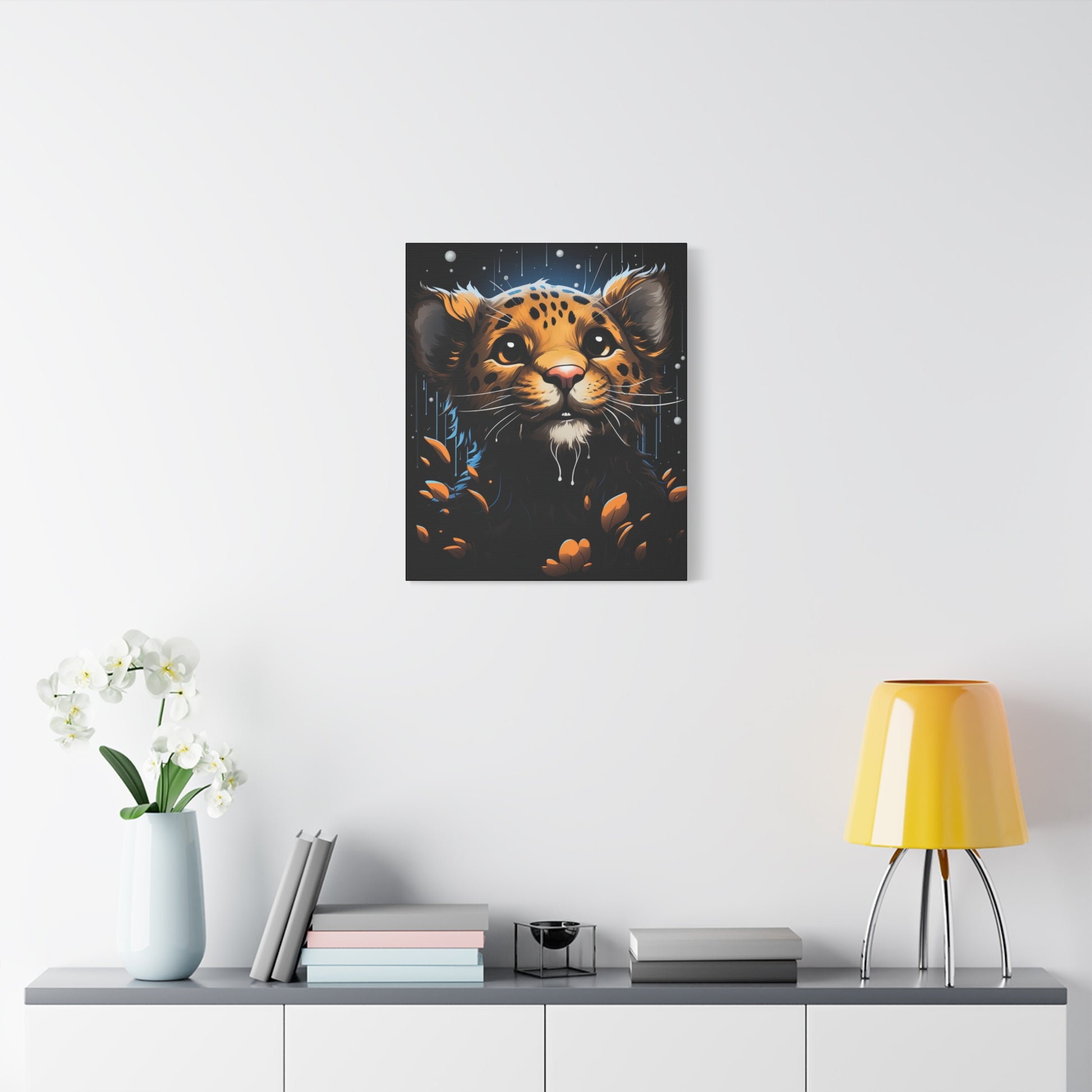 Playful Leopard Canvas Art Print, Cute Animal Wall Decor, Children's Room Decoration, Gift for Animal Lovers, Wild Animal Print - VYBE Shop