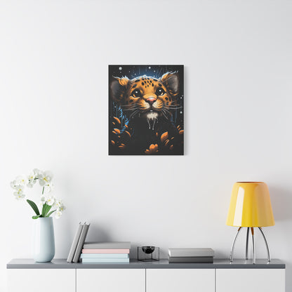 Playful Leopard Canvas Art Print, Cute Animal Wall Decor, Children's Room Decoration, Gift for Animal Lovers, Wild Animal Print - VYBE Shop