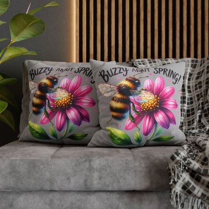 Buzzing Spring Pillowcase - Bee Decor Floral Cushion Cover for Spring Home Decor, Perfect Gift for Bee Lovers and Nature-Inspired Decor - VYBE Shop