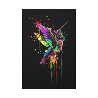 Neon Hummingbird Matte Canvas, Stretched, 1.25" - VYBE Shop