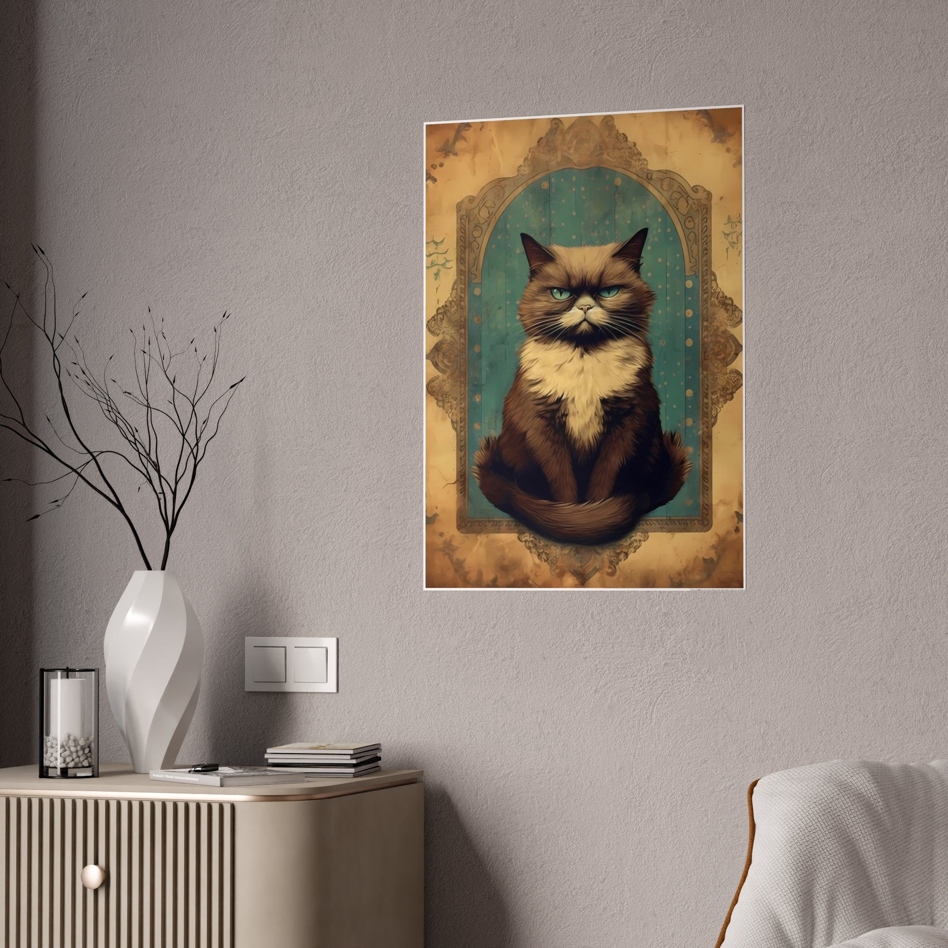 Cute Cat Art Print- Gift for Cat Lovers - VYBE Shop