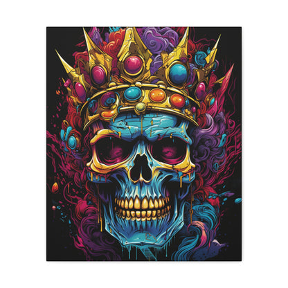 Colorful Skull Canvas Art - Vibrant Home Decor, Gothic Wall Print, Edgy Gift, Halloween Decoration, Art for Music Lovers - VYBE Shop