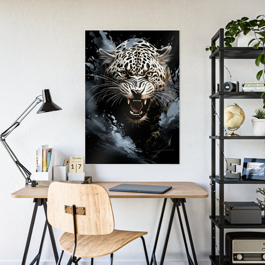Leopard Wall Art Poster - Fierce Animal Gloss Print for Home Decor and Nature Lovers - VYBE Shop