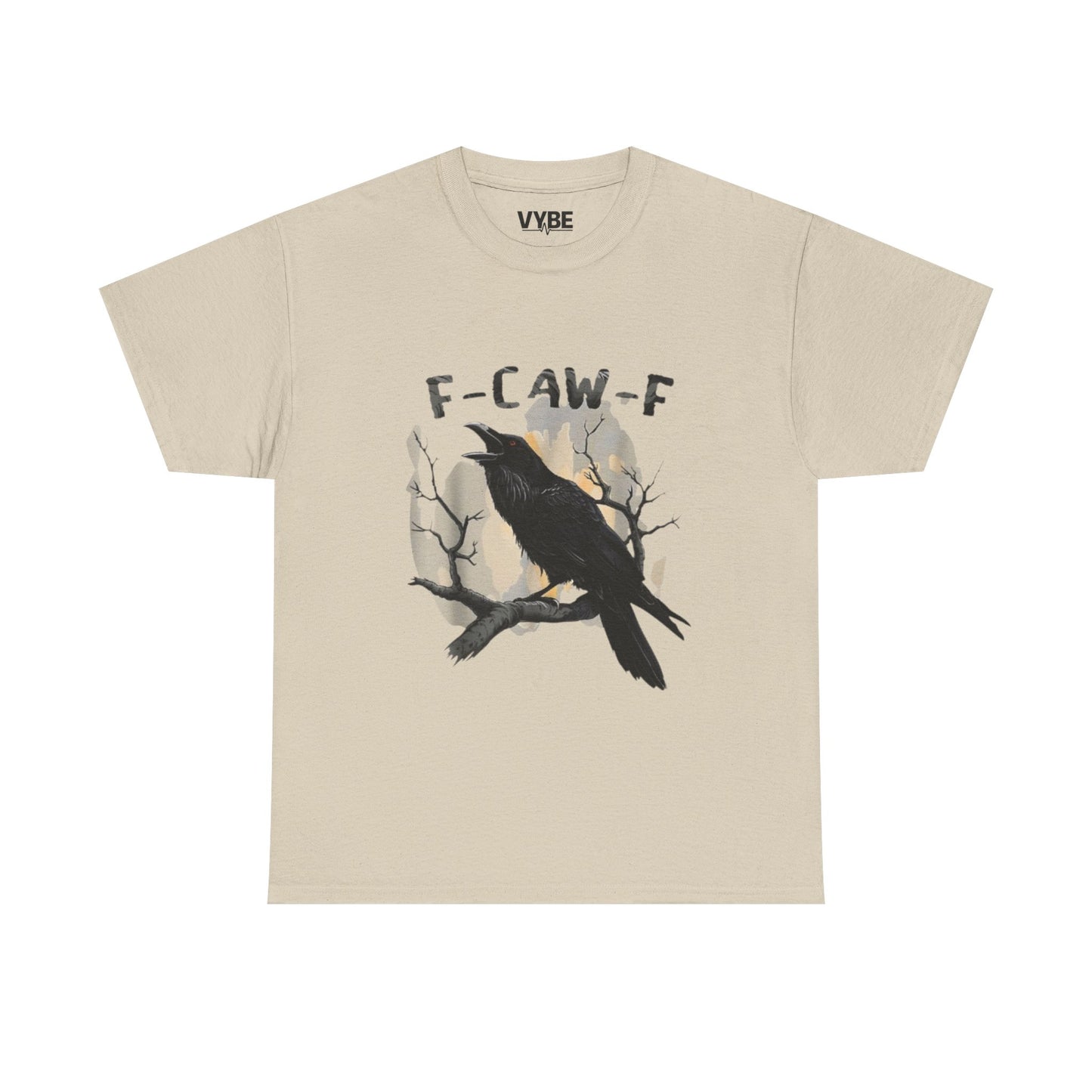 Funny F-Caw-F Unisex Heavy Cotton Tee, Funny Gift Idea, Crow Design - VYBE Shop