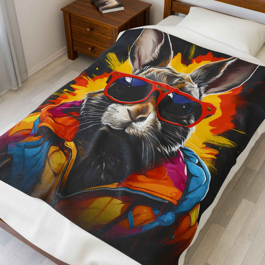 Rabbit- Cool Bunny Plush Blanket - VYBE