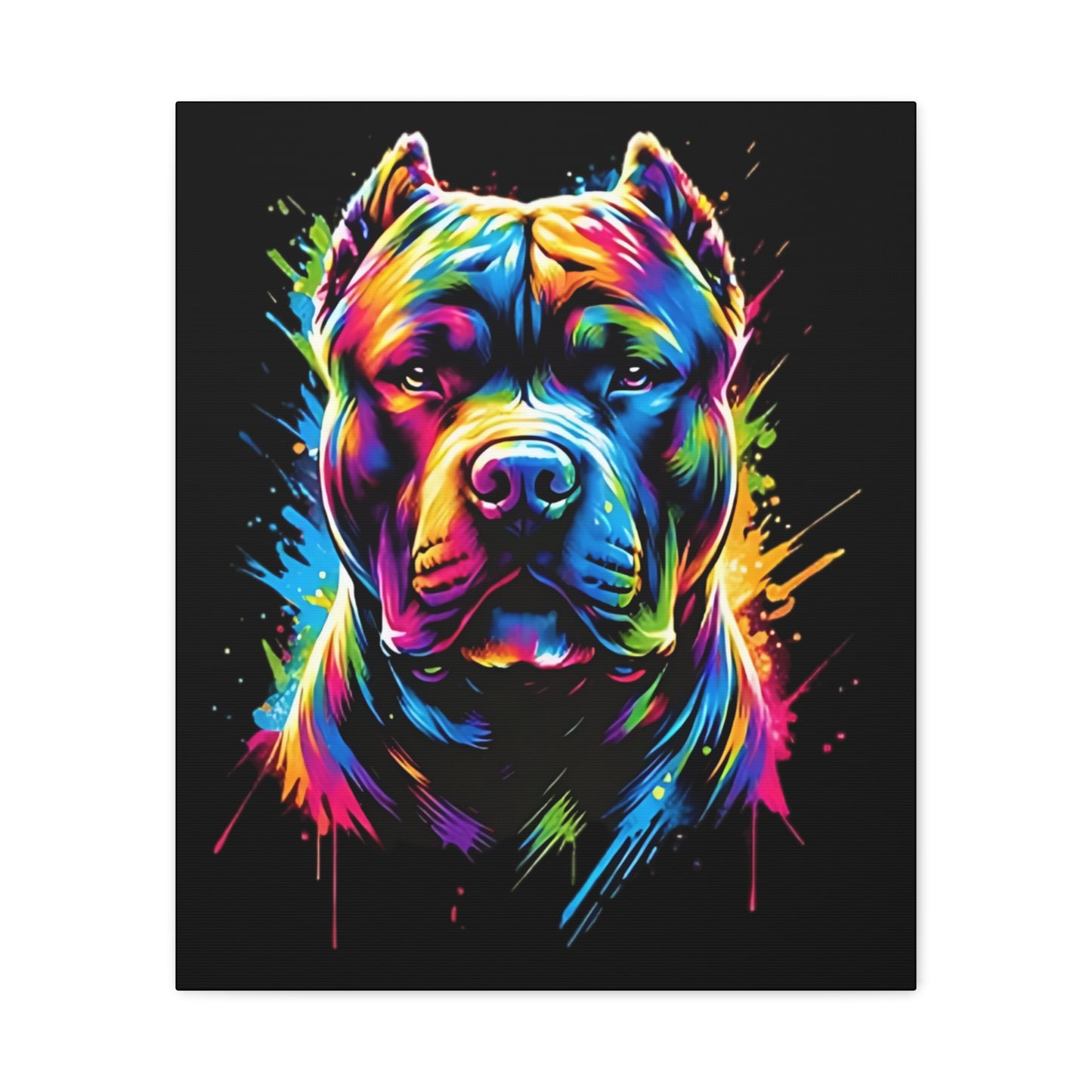 Vibrant Dog Art Canvas, Colorful Dog Portrait, Pet Lover Decoration, Home Wall Décor, Unique Gift for Dog Owners, Colorful Animal Wall Art - VYBE Shop