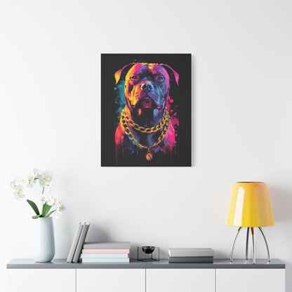 Vibrant Dog Portrait Canvas Art, Dog Lover Gift, Home Decor, Unique Wall Art, Pet Memorial Decoration, Colorful Art Print - VYBE Shop