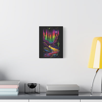 Neon Nature Canvas Art, Wall Decor, Colorful Landscape, Bohemian Home Decor, Gift for Art Lovers, Unique Wall Hanging - VYBE Shop