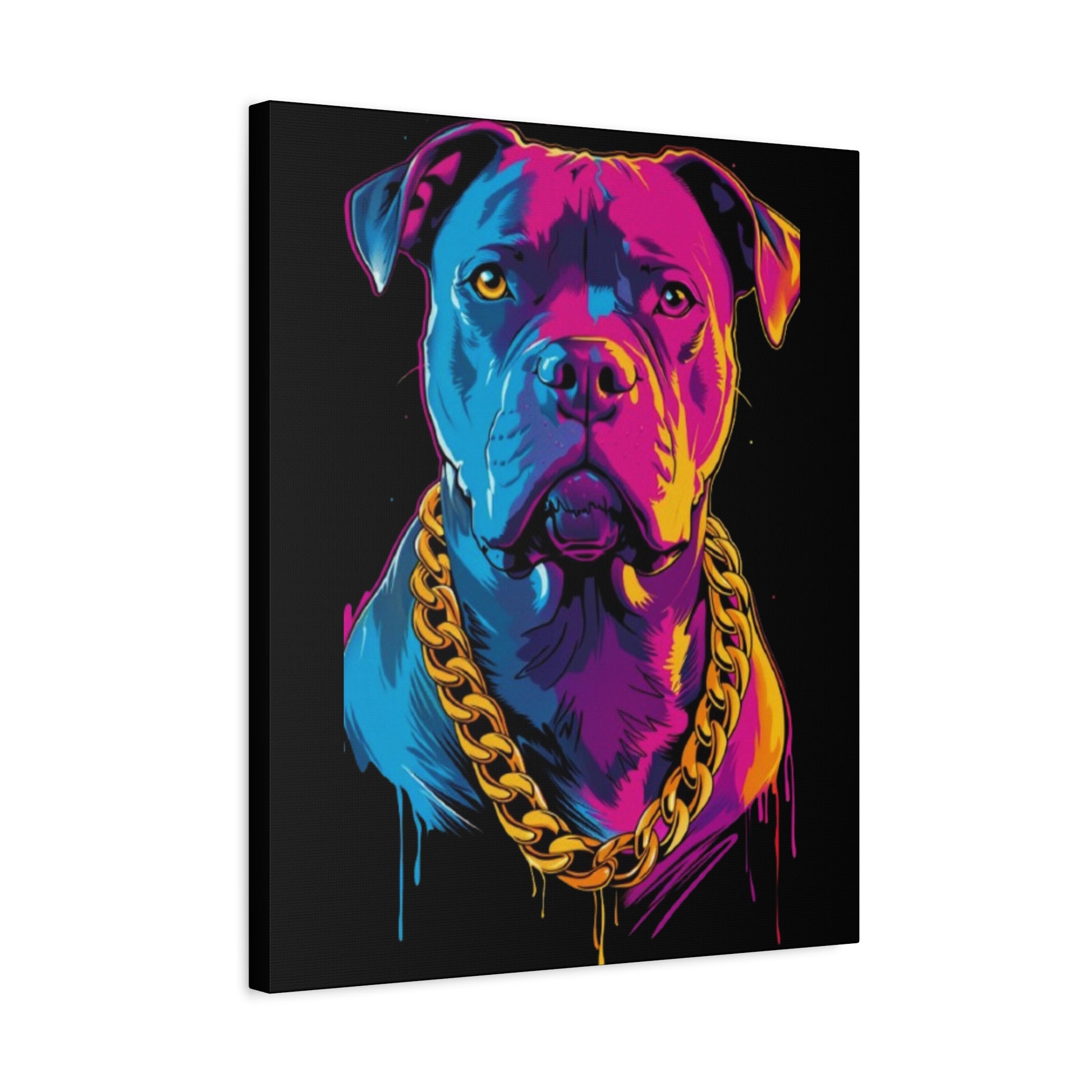 Neon Dog Portrait Canvas Art, Colorful Wall Decor for Pet Lovers, Unique Gift for Dog Owners, Home Gallery Decoration, Colorful Pet [...] - VYBE Shop