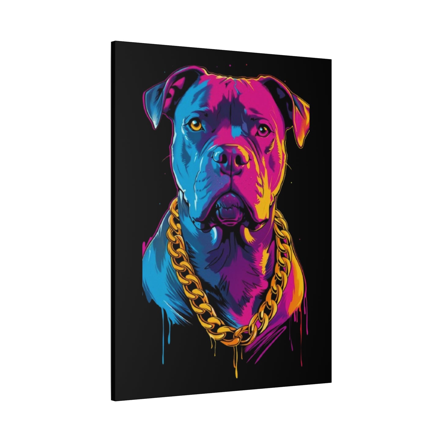 Neon Dog Portrait Canvas Art, Colorful Wall Decor for Pet Lovers, Unique Gift for Dog Owners, Home Gallery Decoration, Colorful Pet [...] - VYBE Shop
