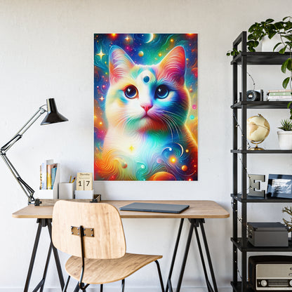 Colorful Cat Poster - Vibrant Home Decor, Pet Lover Gift, Wall Art, Cat Lover Decor, Vibrant Art Print - VYBE Shop
