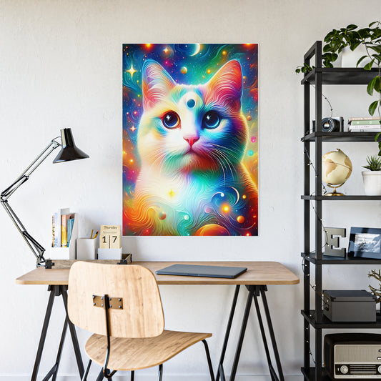Colorful Cat Poster - Vibrant Home Decor, Pet Lover Gift, Wall Art, Cat Lover Decor, Vibrant Art Print - VYBE Shop