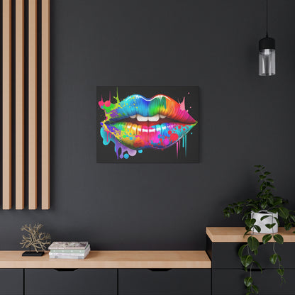 Neon Lip Art Canvas Wall Decor, Vibrant Lips Art, Pop Art Canvas, Home Decor, Gift for Art Lovers, Colorful Wall Art - VYBE Shop