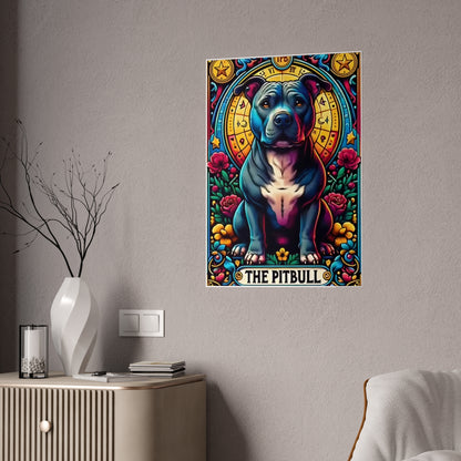 Pitbull Tarot Art Print | Colorful Gloss Poster for Dog Lovers - VYBE Shop