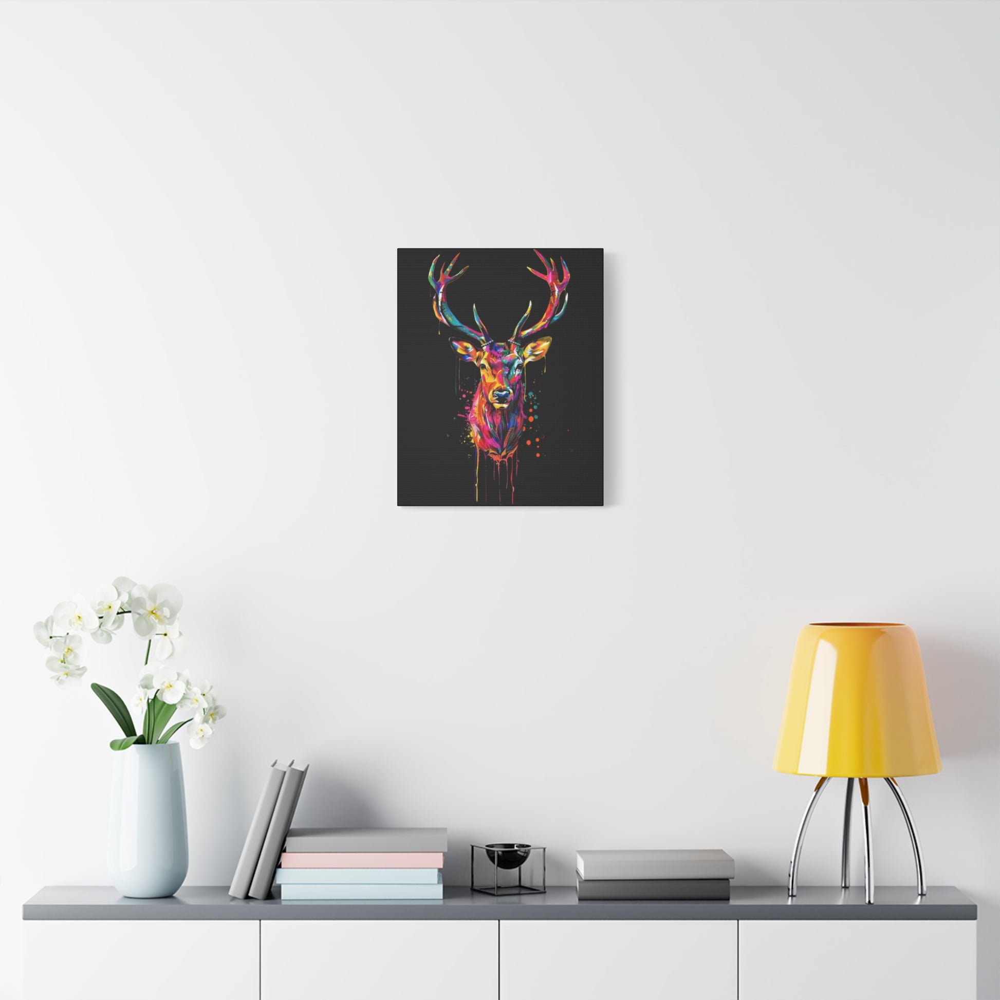 Neon Deer Design Matte Canvas Framed Print - VYBE Shop
